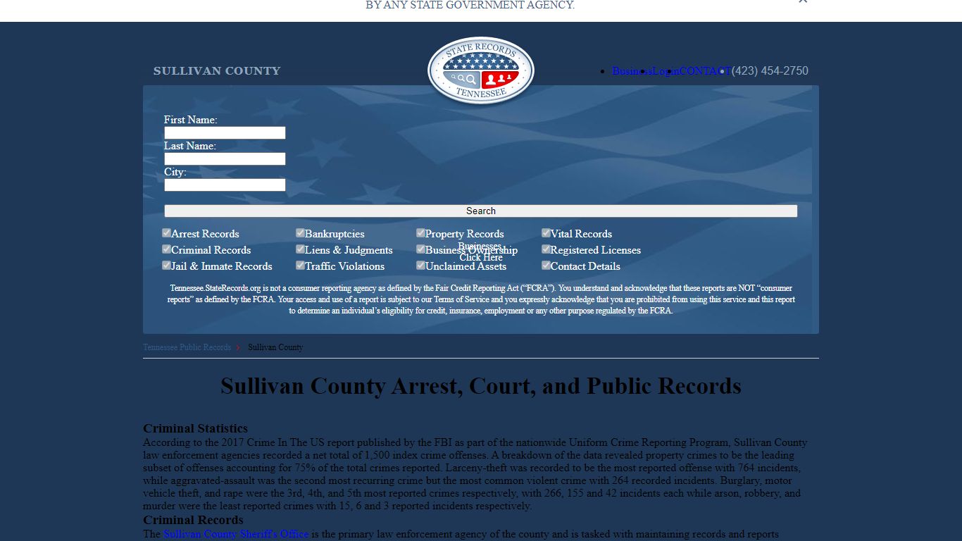 Sullivan County Arrest, Court, and Public Records